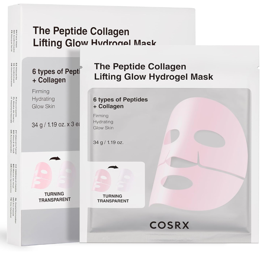 COSRX Pink Peptide Collagen Lifting Glow Hydrogel Face Masks